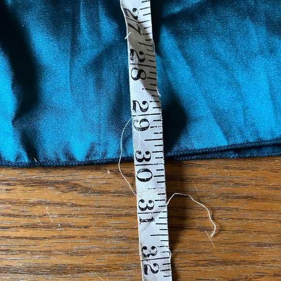 Never worn, no tags, satin and teal lace slip dress medium - Picture 4 of 7